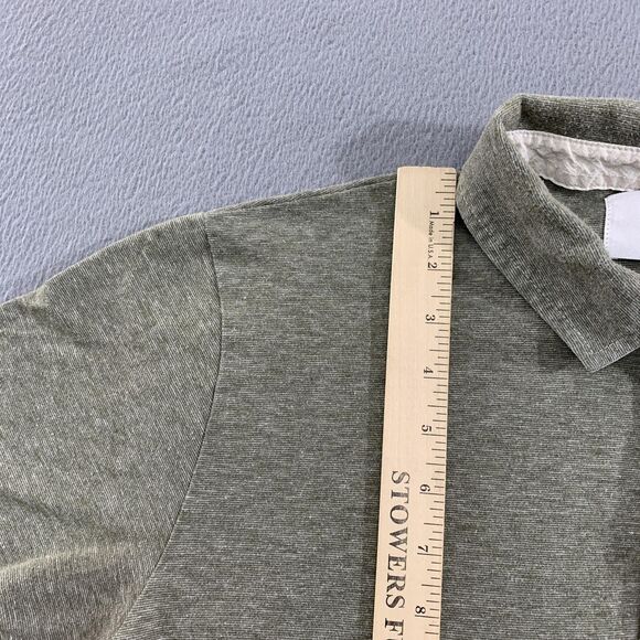 Billy Reid Polo Shirt Mens Large Green Pocket Cotton Blend Soft Casual Made Peru - Picture 5 of 12